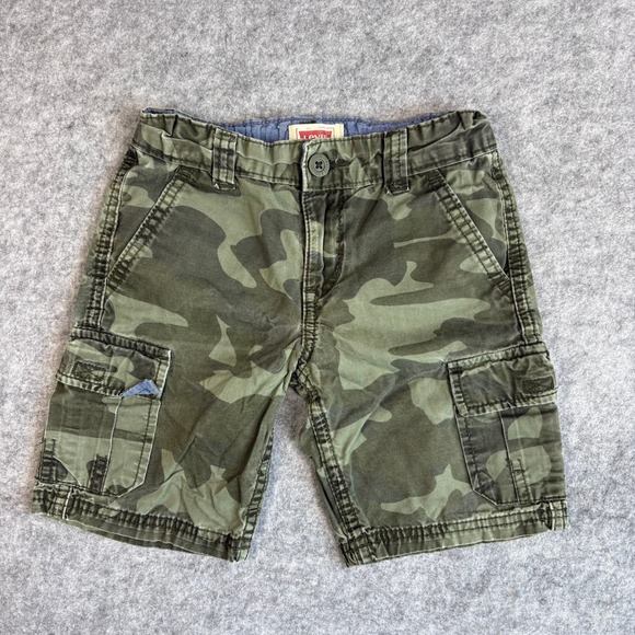 Levi's Other - Levis Boys Camo Cargo Shorts Green Camouflage Adjustable Waist Size 4 Regular
